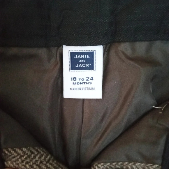 Janie & Jack Boys Wool Blend Herringbone Suit Trousers Size 18-24 Mos. - Picture 5 of 8